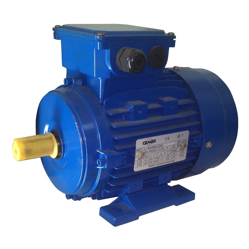 4P-IE2-MS802 Motor 0,75 KW (1 CV) 1500 RPM Trifasico IE2 CEMER